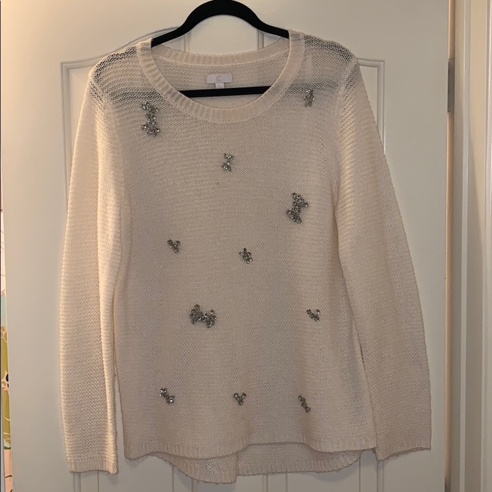 Cream embellished Charming Charlie sweater